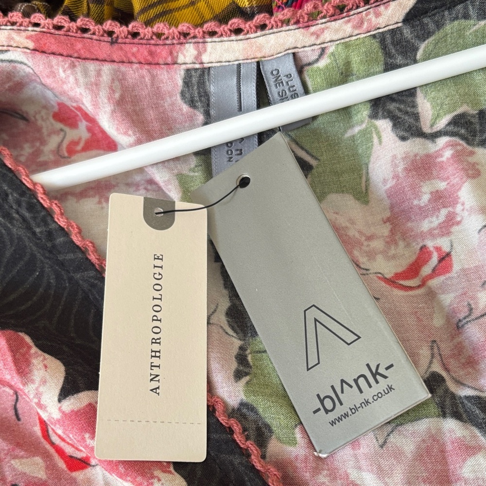 Anthropologie Black Floral Kimono Dress - Picture 8 of 10